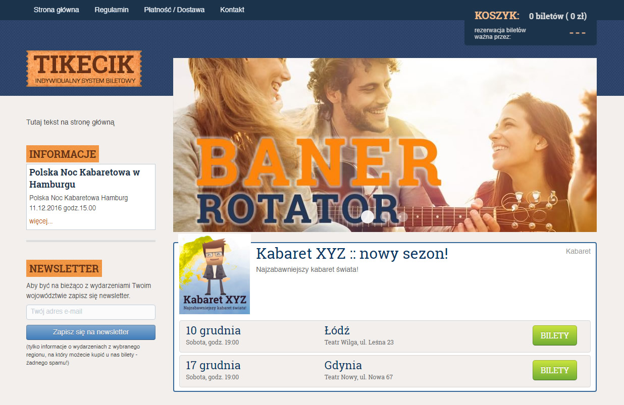 System biletowy Tikecik.pl: baner-rotator